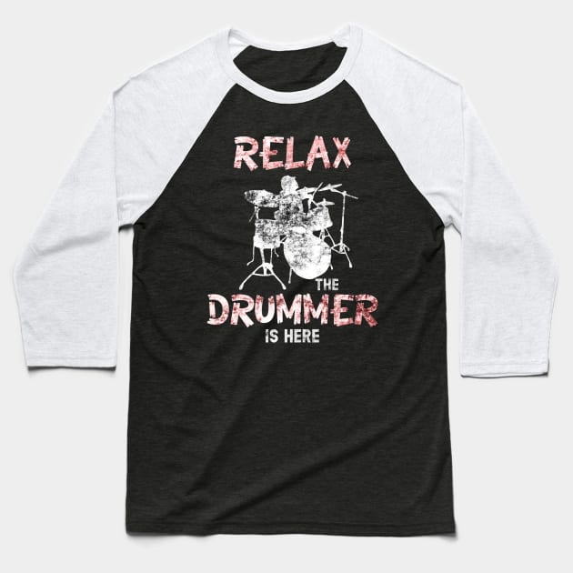 Relax Drummer Baseball T-Shirt by Dojaja